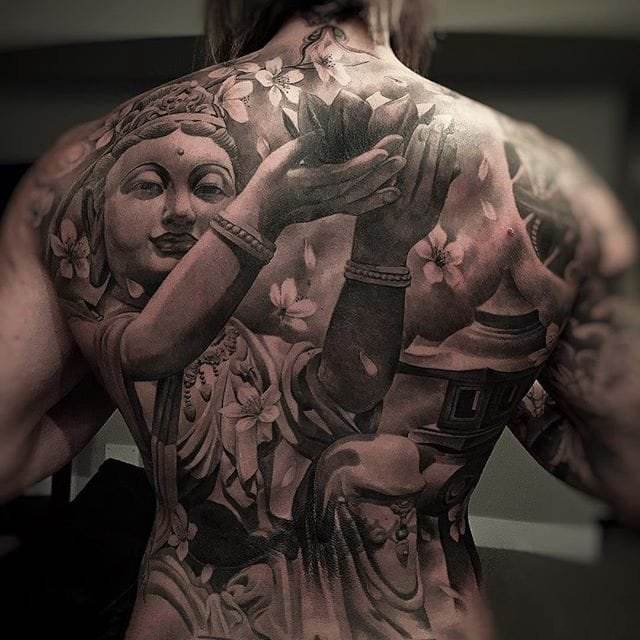 佛像满背纹身图案-20张传统佛像满背纹身图片