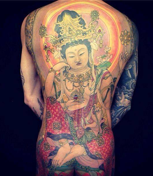 佛像满背纹身图案-20张传统佛像满背纹身图片