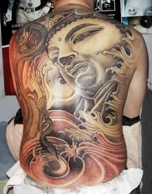 佛像满背纹身图案-20张传统佛像满背纹身图片