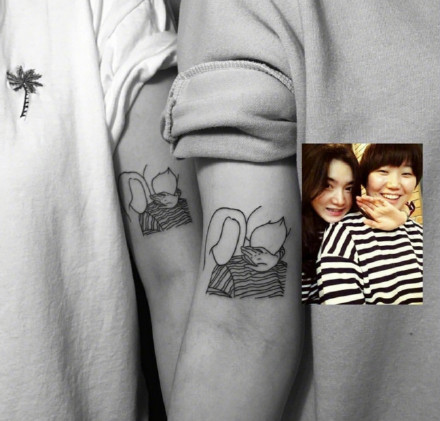 黑白纹身图案-将珍惜的照片作为纹身显得更有意义纹身图片​