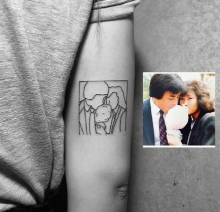 黑白纹身图案-将珍惜的照片作为纹身显得更有意义纹身图片​