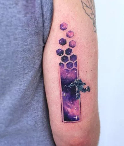 水彩纹身图案-简单又文艺的彩色纹身小图案