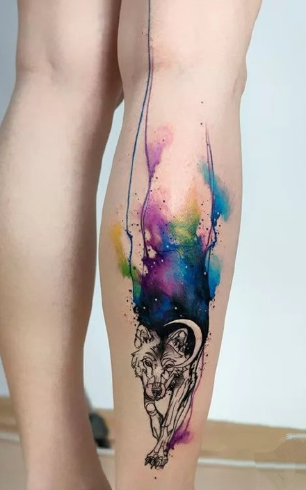 水彩纹身图案-简单又文艺的彩色纹身小图案