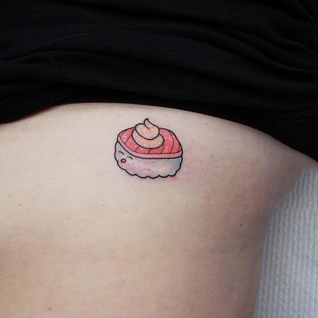 小清新纹身图案-彩绘最可爱小清新小寿司纹身图案