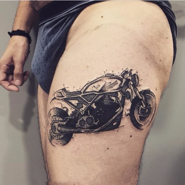 创意纹身图案-黑灰素描点刺技巧描绘的创意设计感十足的纹身图案