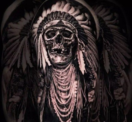 酷炫纹身图案-酷黑的人物风格纹身图片