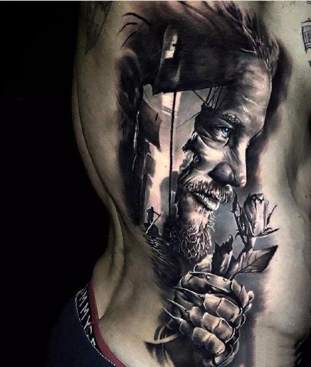 酷炫纹身图案-酷黑的人物风格纹身图片