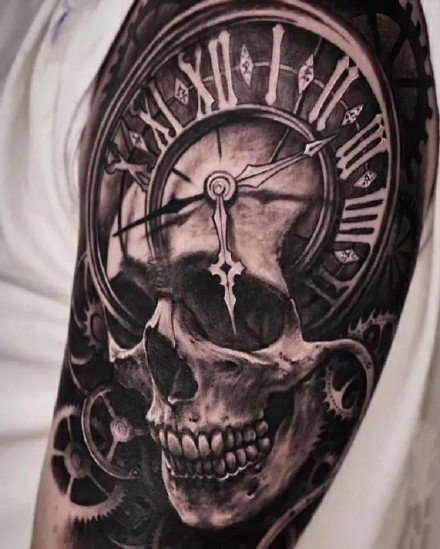 酷炫纹身图案-酷黑的人物风格纹身图片