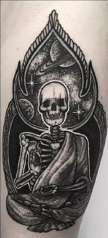 酷炫纹身图案-酷黑的人物风格纹身图片