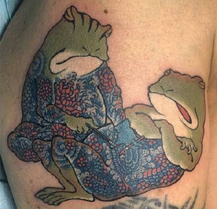 青蛙系列纹身图案-被赋予生命的青蛙纹身图片