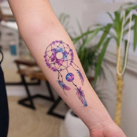 水彩纹身图案-德国纹身师Koray Karagözler的水彩纹身作品图片