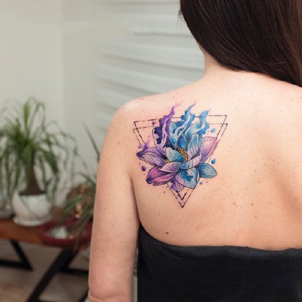 水彩纹身图案-德国纹身师Koray Karagözler的水彩纹身作品图片