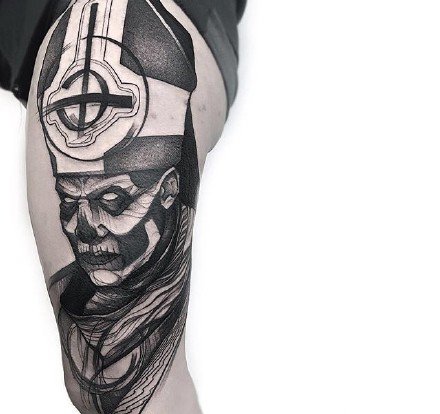 点刺纹身图案-酷炫的人物和动物的点刺纹身图片