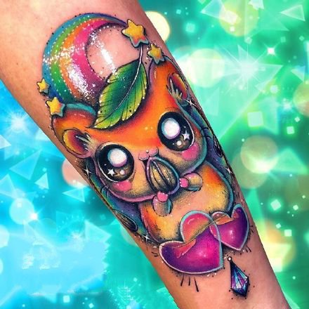 newschool纹身图案-闪闪亮的彩色newschool纹身图片