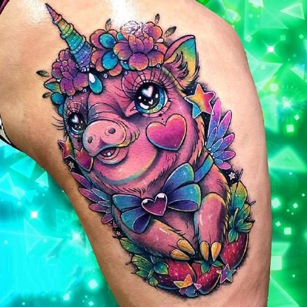 newschool纹身图案-闪闪亮的彩色newschool纹身图片