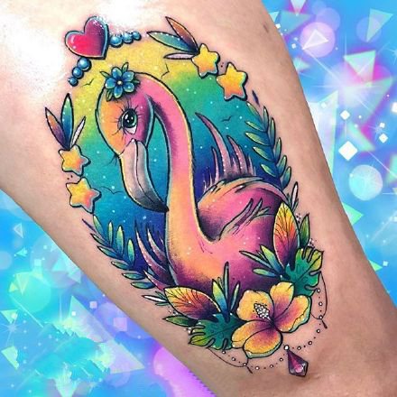 newschool纹身图案-闪闪亮的彩色newschool纹身图片