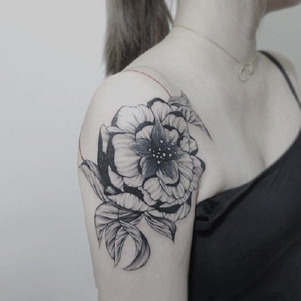 线条纹身图案-线条黑灰的水墨纹身图片