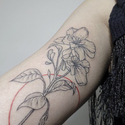 线条纹身图案-线条黑灰的水墨纹身图片