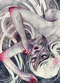 女孩插画纹身手稿图案-18张风格不同的女孩纹身手稿图片