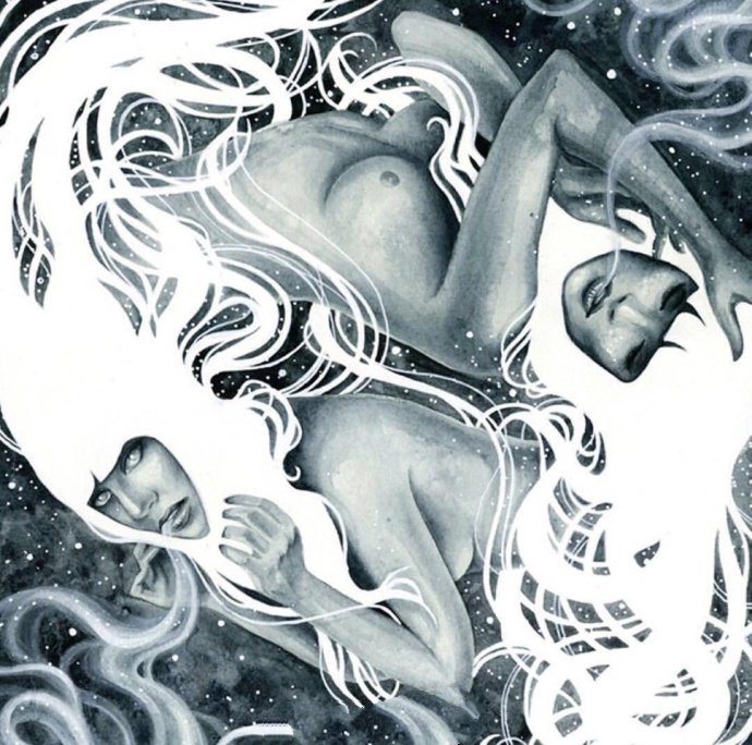 女孩插画纹身手稿图案-18张风格不同的女孩纹身手稿图片