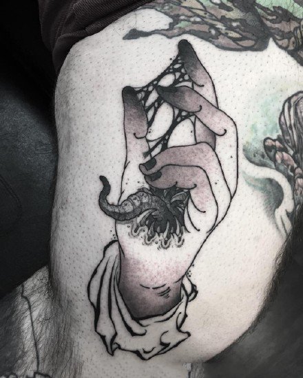 黑灰纹身图案-可爱又精致的黑灰小纹身图片