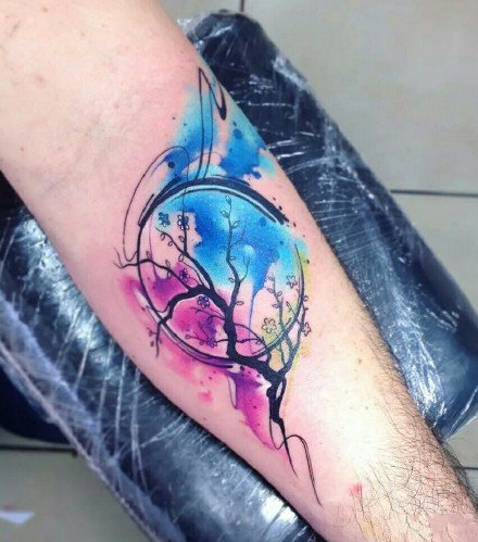 水彩风纹身图案-原创创意水彩风格的纹身图片