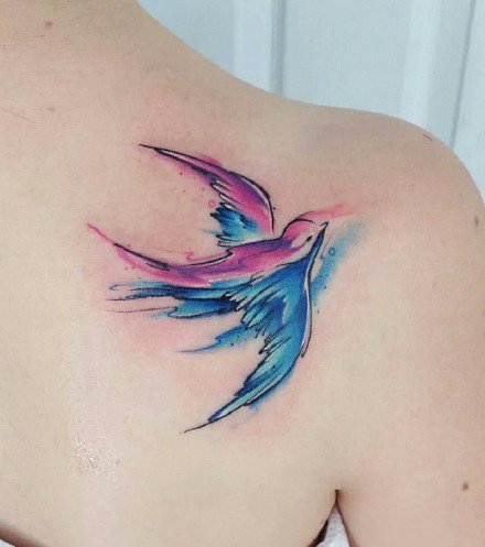 水彩风纹身图案-原创创意水彩风格的纹身图片