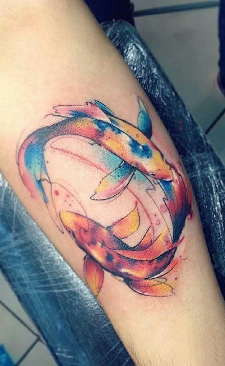 水彩风纹身图案-原创创意水彩风格的纹身图片