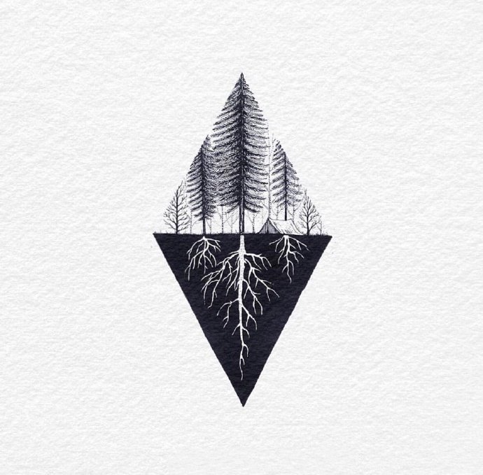 动物人物点刺手稿图案-不同的人物动物点刺纹身图片