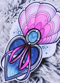 彩色纹身手稿图案-色彩可爱的纹身手稿图片