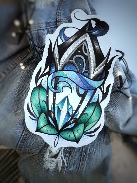 彩色纹身手稿图案-色彩可爱的纹身手稿图片