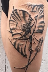 创意纹身图案-黑灰素描点刺技巧描绘的创意设计感十足的纹身图案