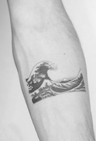 浪花纹身图案-创意精致的夏日气息十足的文艺唯美浪花纹身图案