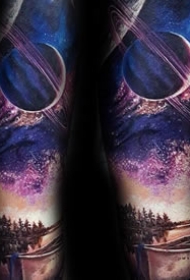 星空星球纹身图案_9张梦幻星球星空宇宙的纹身图案图片作品