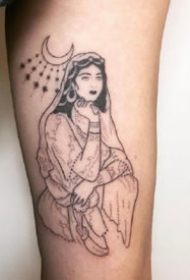 人物点刺纹身-9张黑色异域风的点刺纹身图案