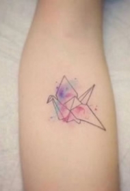 千纸鹤纹身图案-听说折满一千个千纸鹤可以实现愿望的纹身图片缩略频道推荐图