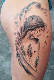 涂鸦水彩纹身_8张漂亮的水彩色涂鸦风格纹身图案作品图片
