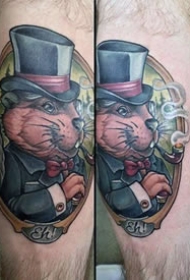 动物海狸纹身_9张憨态可鞠的海狸纹身图案作品