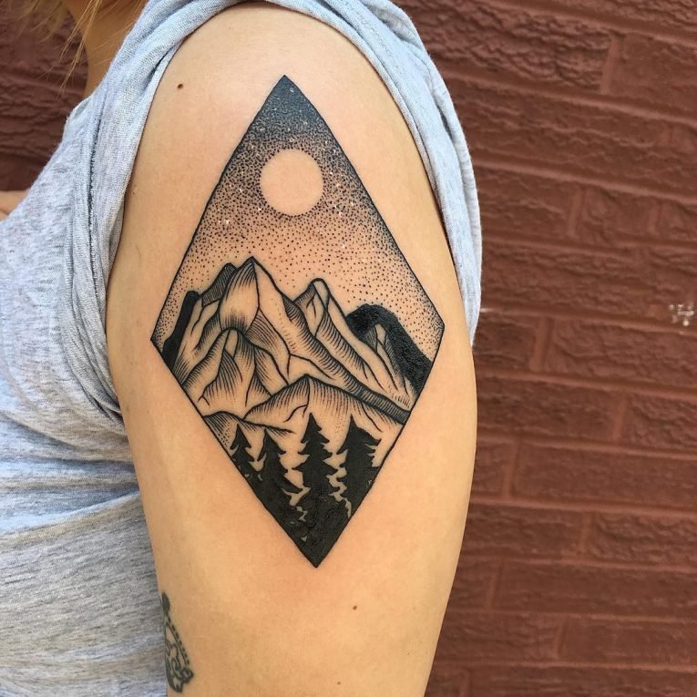 风景纹身图案-创意独特的唯美大自然风景纹身图案