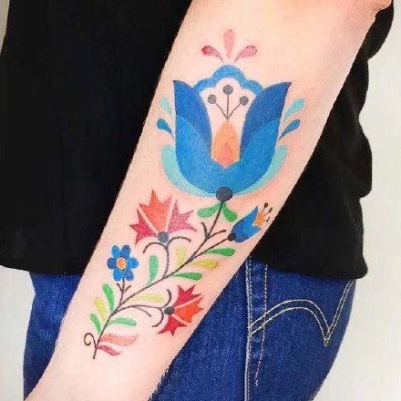 剪纸一样的纹身图案-有民族特色的纹身图片