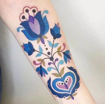 剪纸一样的纹身图案-有民族特色的纹身图片