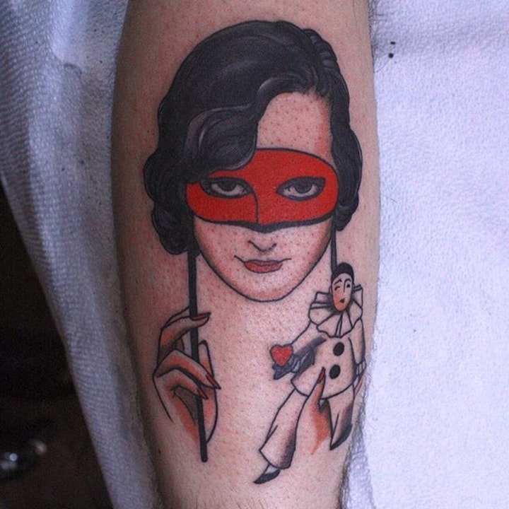 传统纹身图案-10张身体各个部位彩绘纹身人物和动物纹身图案的传统纹身图案