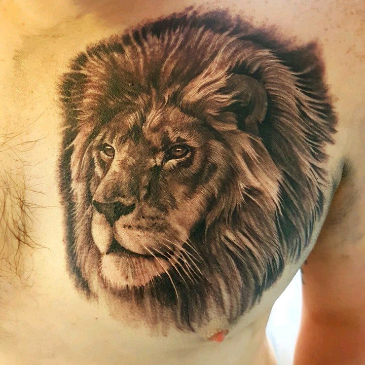 动物纹身图案-10张身体各个部位彩绘纹身或黑白纹身风格的动物纹身图案