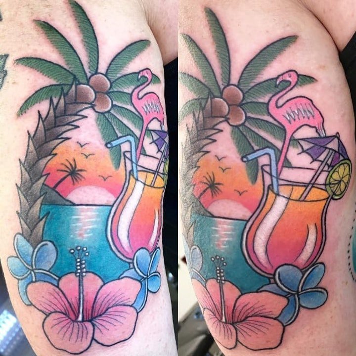 植物纹身图案-10张身体各个部位彩绘纹身风格花朵纹身图案