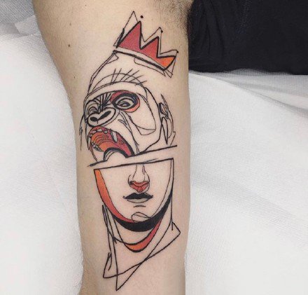 线条水彩纹身图案-9张线条水彩纹身图片