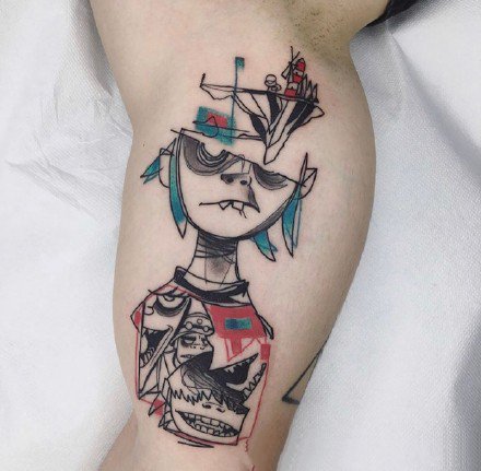 线条水彩纹身图案-9张线条水彩纹身图片