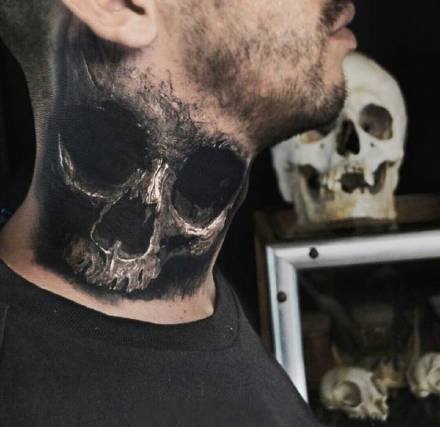 骷髅纹身图案-9张逼真的骷髅纹身图片