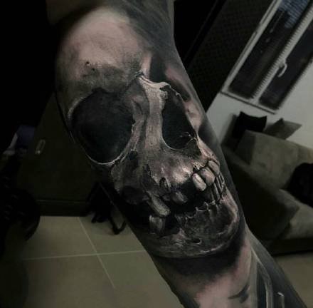 骷髅纹身图案-9张逼真的骷髅纹身图片