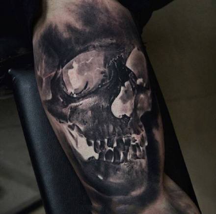 骷髅纹身图案-9张逼真的骷髅纹身图片
