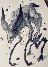 奇幻纹身手稿图案-18张奇幻动物妖魔鬼怪纹身手稿图片